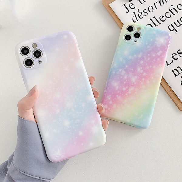 Rainbow Marble Glitter Case-CH0035-S1-7/8-case-Jelly Cases