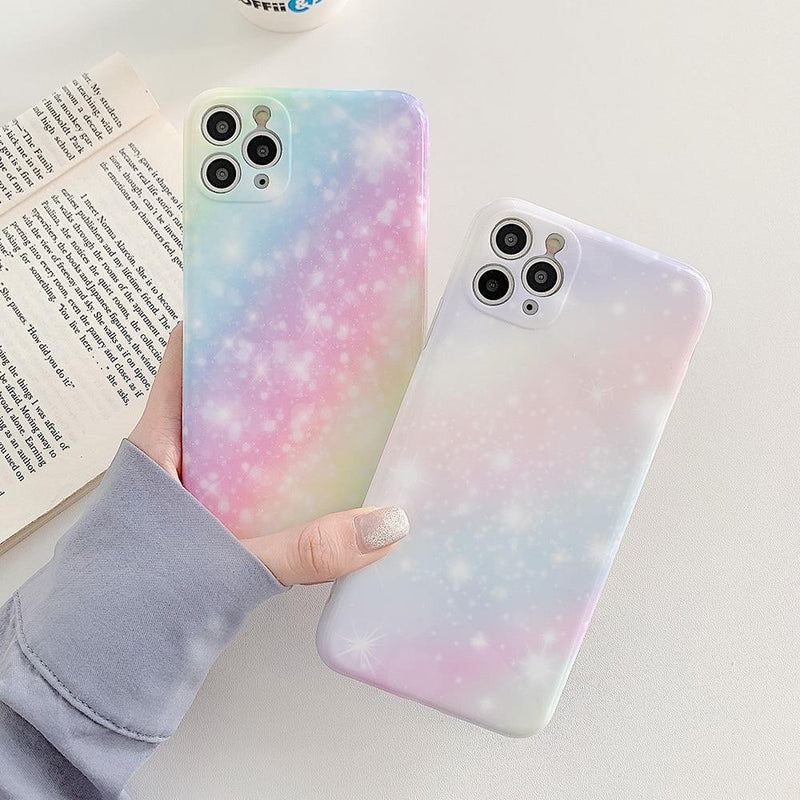 Rainbow Marble Glitter Case - Jelly Cases