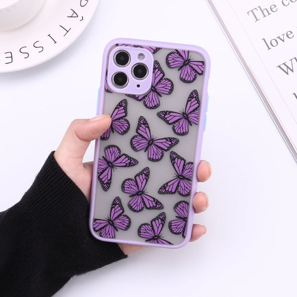 Shockproof Purple Butterfly Case - Jelly Cases