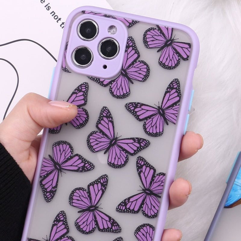 Shockproof Purple Butterfly Case - Jelly Cases
