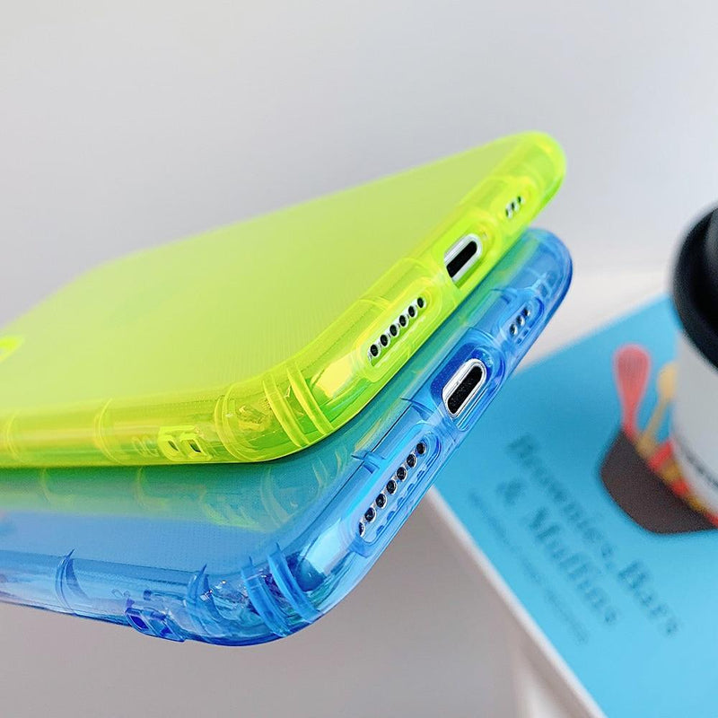 Shockproof Transparent Neon Case - Jelly Cases