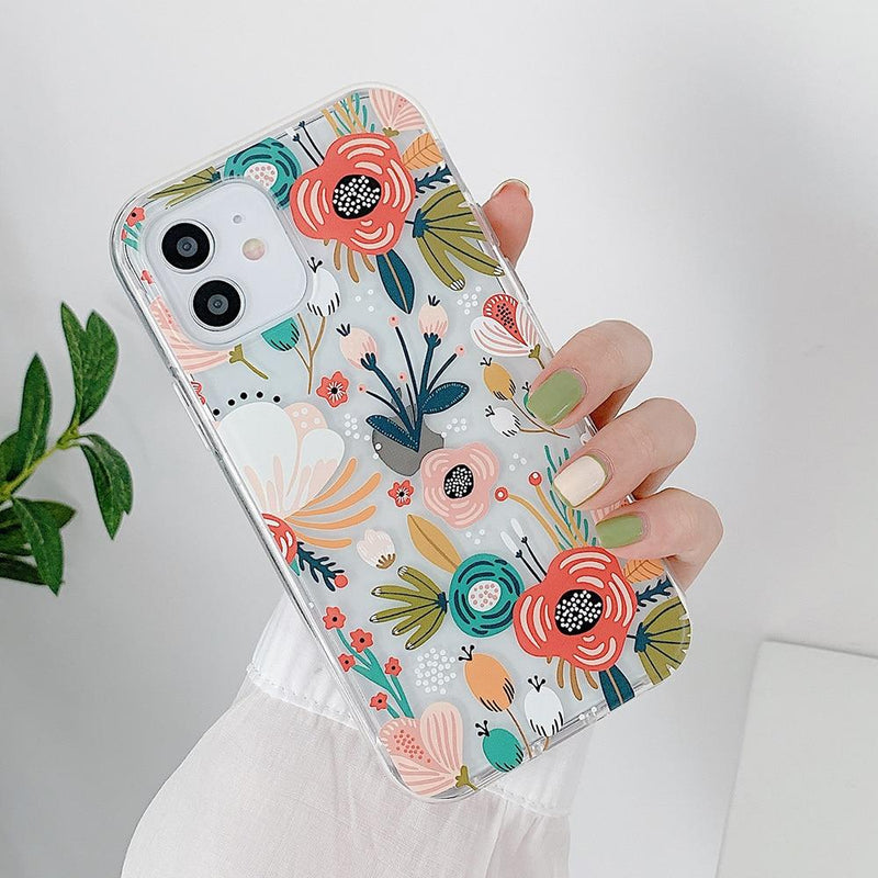 Ins New Popular Summer Floral Wristband Phone Case with Lanyard